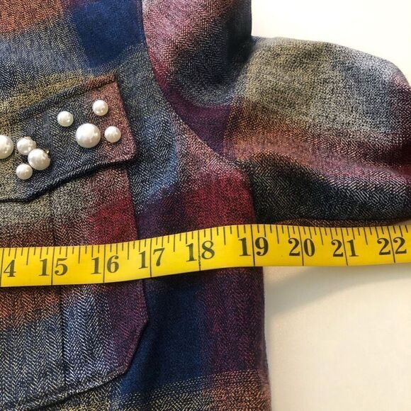 CAbi Collage Coastal Cowgirl, Pearlcore Plaid Jacket Size M - Picture 12 of 16